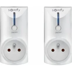 SOMFY 1870861 - 2 Prises ON/OFF Télécommandées Intérieures RTS Type E - Compatible App TaHoma