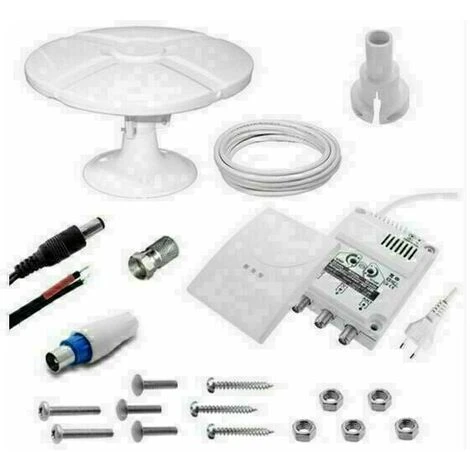 Antenne TV TNT Extérieure Omnidirectionnelle TONNA + Amplificateur Blanc - Gain Amplifiée 40 DB, Pour Camping Car, Caravane 6 Antenne TV TNT Extérieure Omnidirectionnelle TONNA + Amplificateur Blanc - Gain Amplifiée 40 DB, Pour Camping Car, Caravane – Image 4