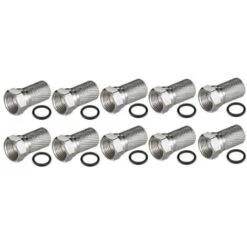 HDSAT LOT DE 10 FICHES F 7MM AVEC JOINT TORIQUE CONNECTEUR SATELLITE