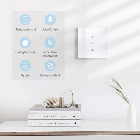 HIASDFLS 【Fonction Pourcentage】Interrupteur Volet Roulant Connecté, Commutateur Rideau Intelligent Alexa Google Home,Interrupteur Volet Roulant Wifi,Contrôle À Distance/Minuterie,Fil Neutre Requis 2P- 4 HIASDFLS 【Fonction Pourcentage】Interrupteur Volet Roulant Connecté, Commutateur Rideau Intelligent Alexa Google Home,Interrupteur Volet Roulant Wifi,Contrôle À Distance/Minuterie,Fil Neutre Requis 2P- – Image 2