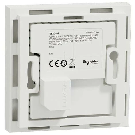 Schneider® Odace POINT ACCES WIFI BIBANDE POE 8W, WIFI 4&5 AC2, 1GBIT RJ45, BLANC (S520491) 5 Schneider® Odace POINT ACCES WIFI BIBANDE POE 8W, WIFI 4&5 AC2, 1GBIT RJ45, BLANC (S520491) – Image 3