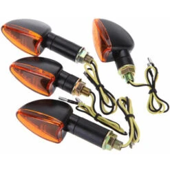 4pcs 12V Moto Velo Ampoule Ambre Avant Et Arriere Clignotant Voyant, Modele: 29