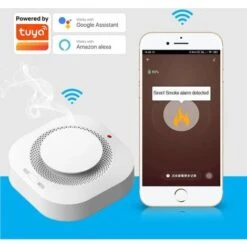 ELLE Alarme De Fumee A Domicile Detecteur De Fumee Tuya Intelligent WiFi Alarme Incendie Tuya