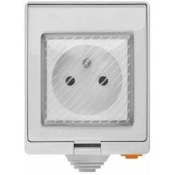 S55 TPE-FR Prise Intelligente Extérieure 16A, Prise De Courant Connectée WiFi Étanche IP55,Compatible Avec Android & IOS ,Contrôle à Distance,Commande Vocale,Fonction De Temps