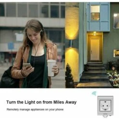 S55 TPE-FR Prise Intelligente Extérieure 16A, Prise De Courant Connectée WiFi Étanche IP55,Compatible Avec Android & IOS ,Contrôle à Distance,Commande Vocale,Fonction De Temps -Eatonrand Boutique 95389270 3